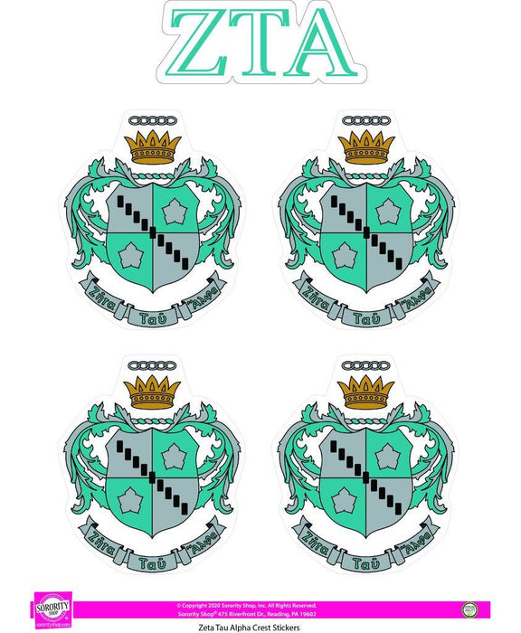 Zeta Tau Alpha Crest Sticker Sheet Zeta Tau Alpha Crest Sticker Sheet