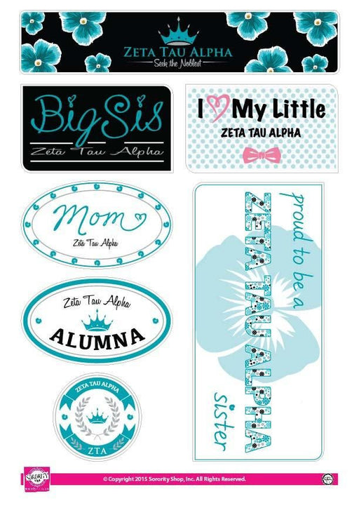 Zeta Tau Alpha Zeta Tau Alpha Family Sticker Sheet