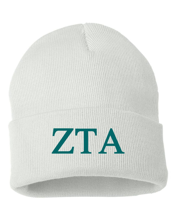 Zeta Tau Alpha Greek Letter Knit Cap Zeta Tau Alpha Greek Letter Knit Cap