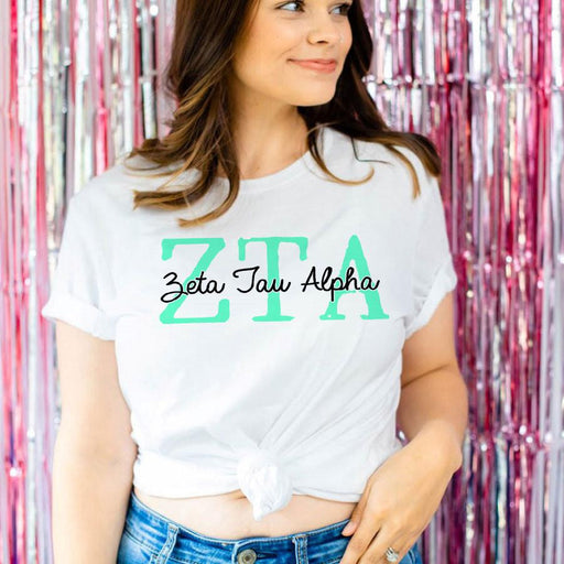 Zeta Tau Alpha Zeta Tau Alpha Greek Type Cotton Tee