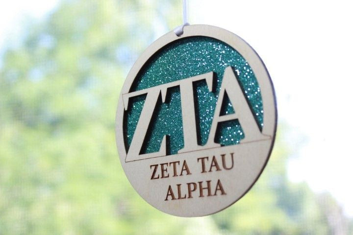 Zeta Tau Alpha Laser Carved Greek Letter Ornament 3" Round Zeta Tau Alpha Laser Carved Greek Letter Ornament - 3