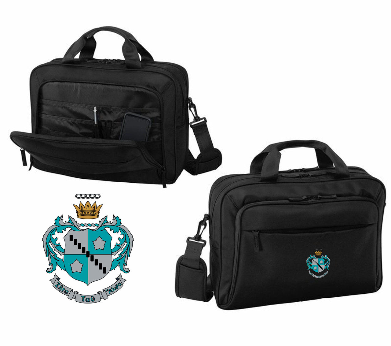 Discount Zeta Tau Alpha Crest Shield Briefcase Attache DISCOUNT-Zeta Tau Alpha Crest - Shield Briefcase Attache