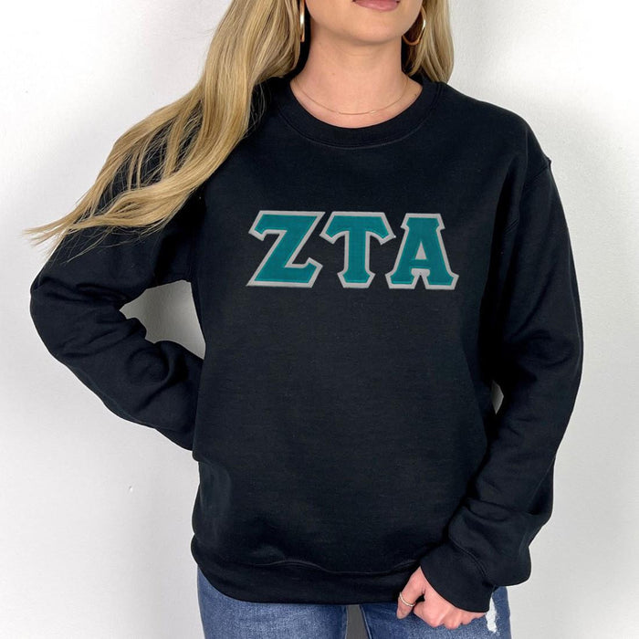 Zeta Tau Alpha Lettered Crewneck Zeta Tau Alpha Lettered Crewneck