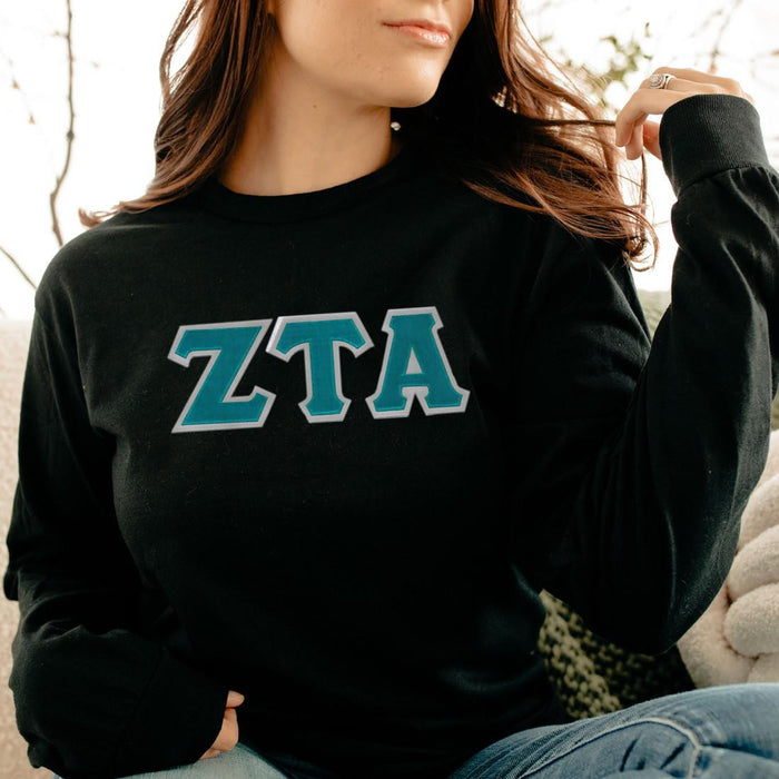 Zeta Tau Alpha Lettered Long Sleeve Shirt Zeta Tau Alpha Lettered Long Sleeve Shirt