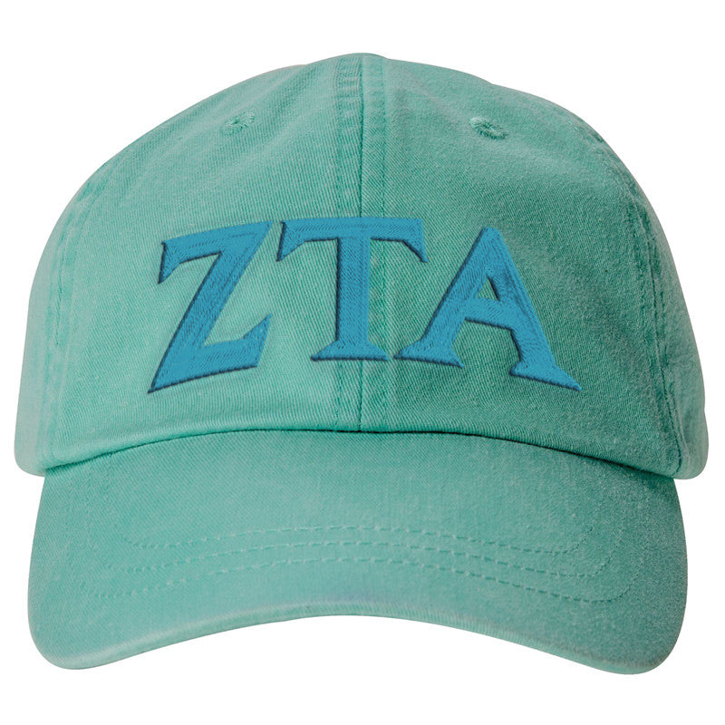 Zeta Tau Alpha Lettered Premium Pastel Hat Zeta Tau Alpha Lettered Premium Pastel Hat
