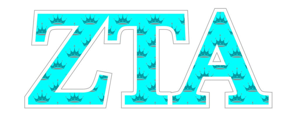 Zeta Tau Alpha Mascot Greek Letter Sticker 2.5" Tall Zeta Tau Alpha Mascot Greek Letter Sticker - 2.5