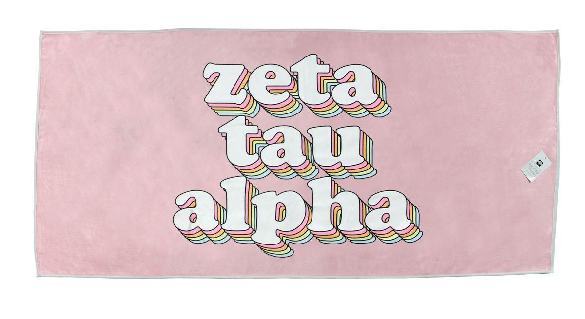 Zeta Tau Alpha Plush Retro Beach Towel Zeta Tau Alpha Plush Retro Beach Towel