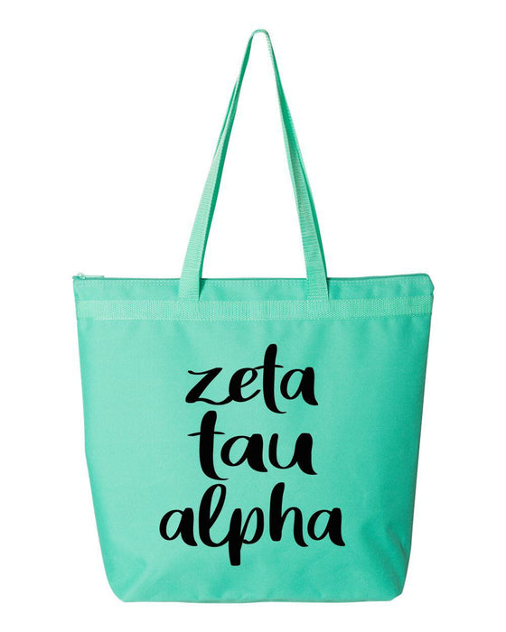 Zeta Tau Alpha Script Tote Bag Zeta Tau Alpha Script Tote Bag