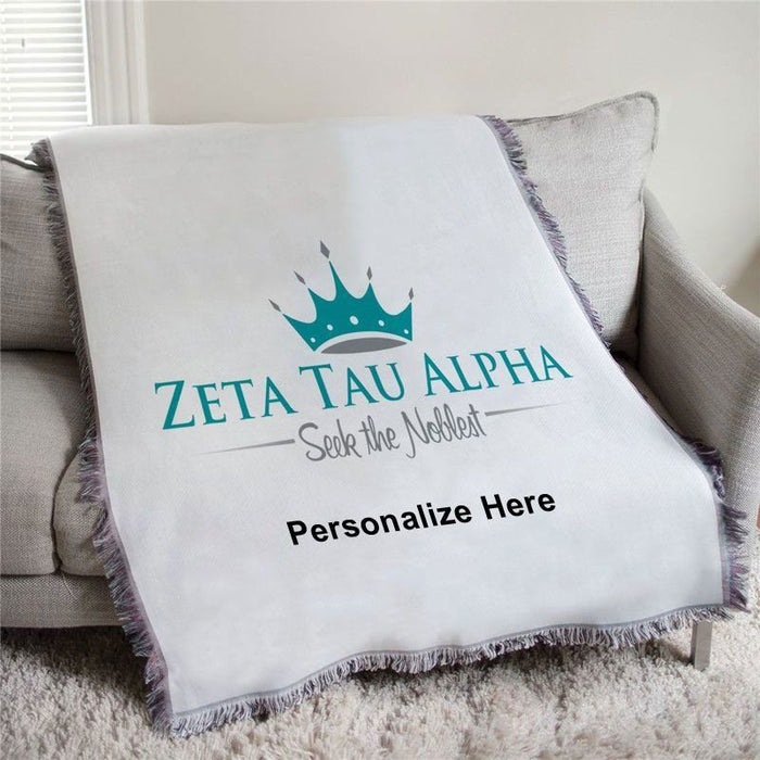Zeta Tau Alpha Seek The Noblest Afghan Blanket Throw Zeta Tau Alpha Seek The Noblest Afghan Blanket Throw