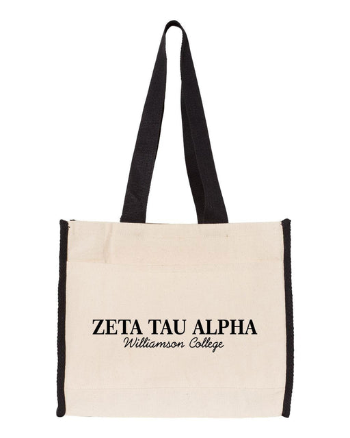 Zeta Tau Alpha Zeta Tau Alpha Tote with Contrast-Color Handles