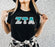 Zeta Tau Alpha Two Toned Greek Lettered T Shirts Zeta Tau Alpha Two Toned Greek Lettered T-shirts