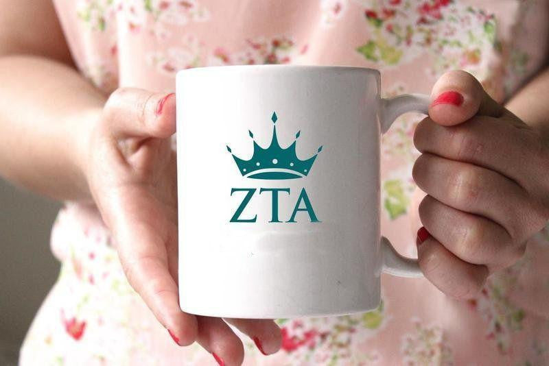 Zeta Tau Alpha White Mascot Coffee Mug Personalized! Zeta Tau Alpha White Mascot Coffee Mug - Personalized!