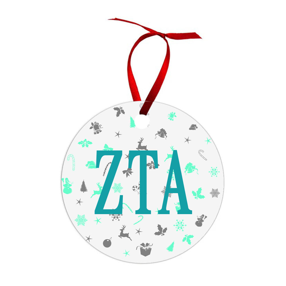 Zeta Tau Alpha Holiday Cheer Christmas Ornaments Zeta Tau Alpha Holiday Cheer Christmas Ornaments