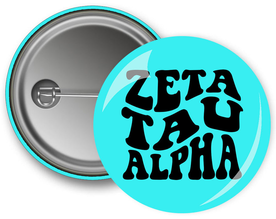Zeta Tau Alpha Bulky Text Button Zeta Tau Alpha Bulky Text Button