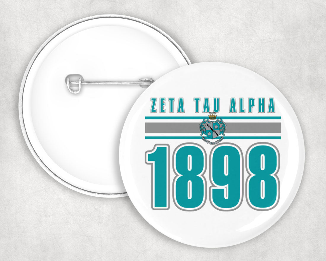 Zeta Tau Alpha Stripe Est Pin Buttons Zeta Tau Alpha Stripe Established Pin Buttons