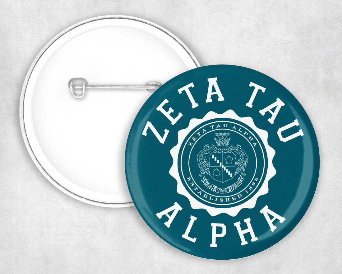 Zeta Tau Alpha Seal Crest Pin Buttons Zeta Tau Alpha Seal Crest Pin Buttons