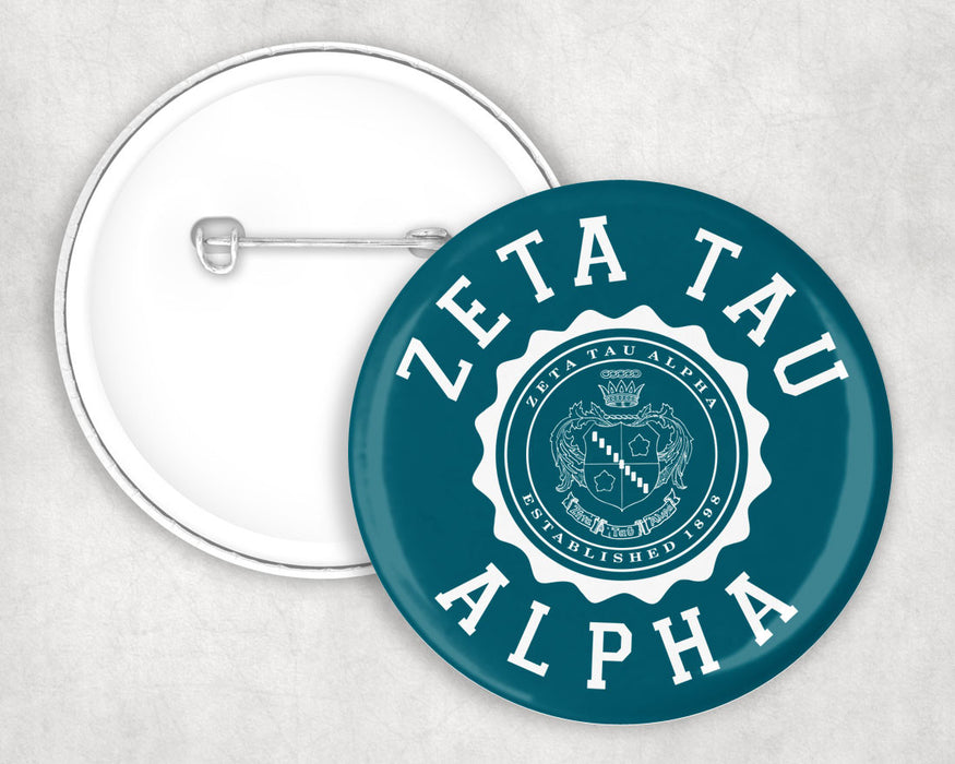 Zeta Tau Alpha Seal Crest Pin Buttons Zeta Tau Alpha Seal Crest Pin Buttons
