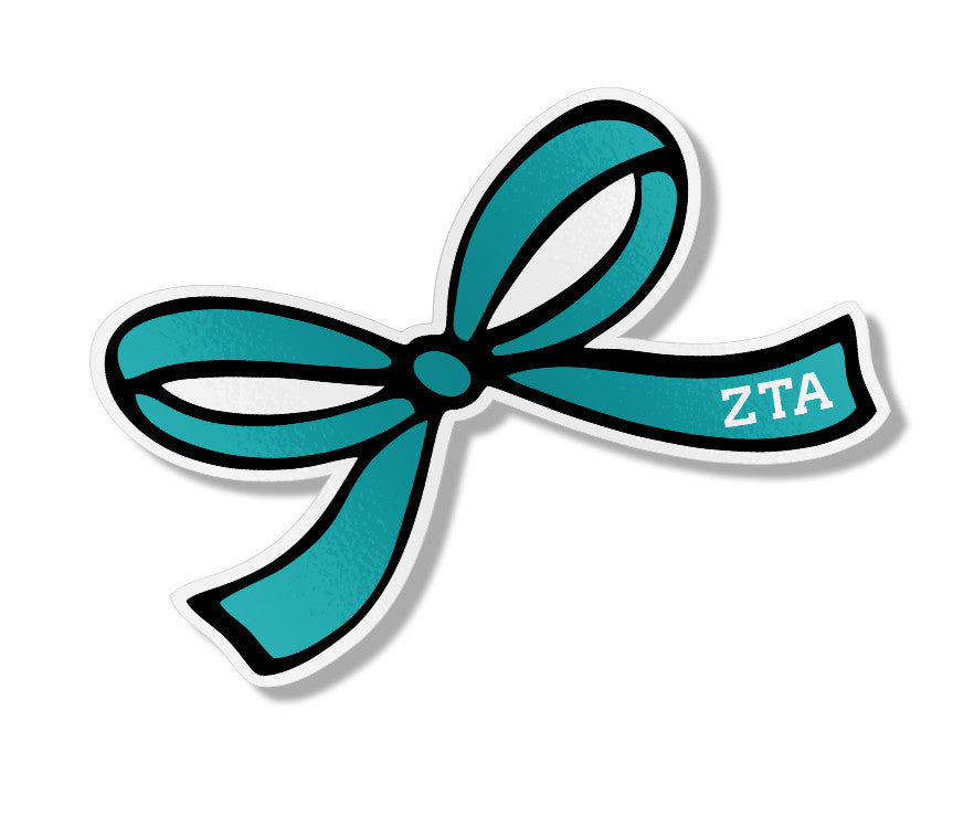 Zeta Tau Alpha Pretty Bow Decal Zeta Tau Alpha Pretty Bow Decal
