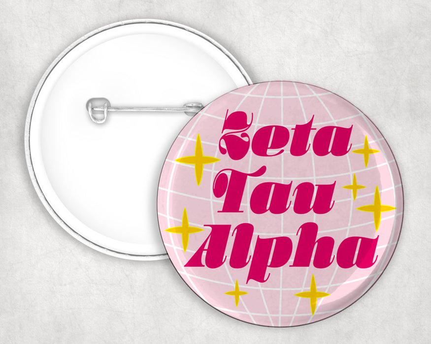 Zeta Tau Alpha Disco Pin Buttons Zeta Tau Alpha Disco Pin Buttons