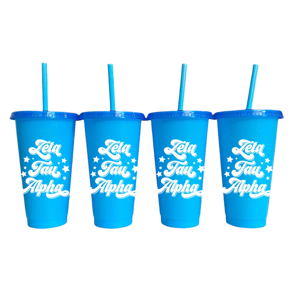 Zeta Tau Alpha Glitter Color Changing Cup 4 Pack Zeta Tau Alpha Glitter Color Changing Cup 4-Pack
