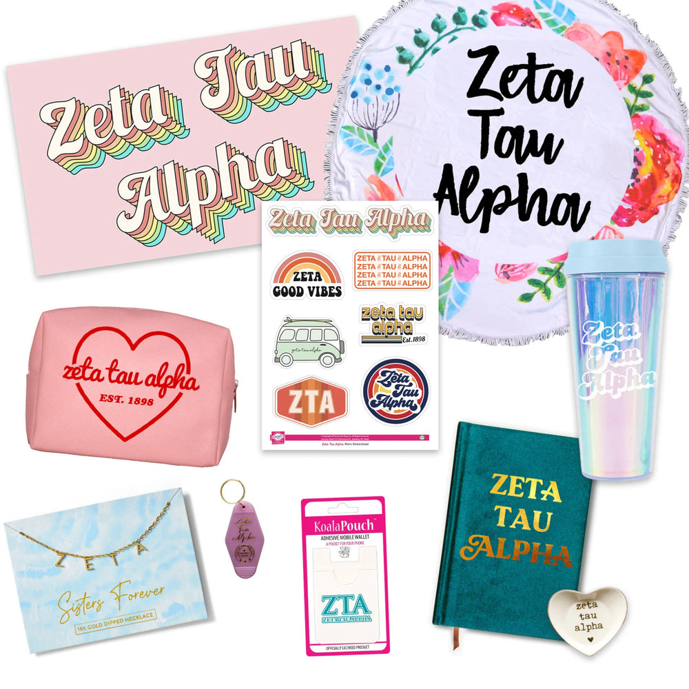 Zeta Tau Alpha Celebrate Sisterhood Sorority Gift Box 10 Items! Zeta Tau Alpha Celebrate Sisterhood Sorority Gift Box - 10 Items!
