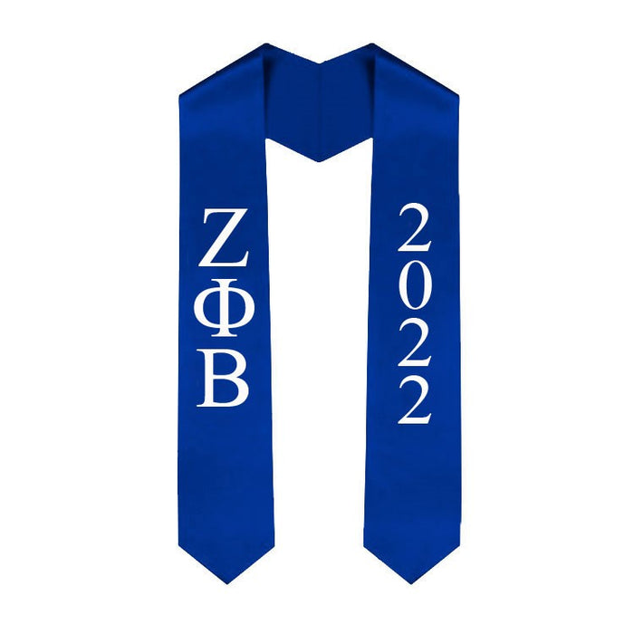 Zeta Phi Beta Vertical Grad Stole with Letters & Year
