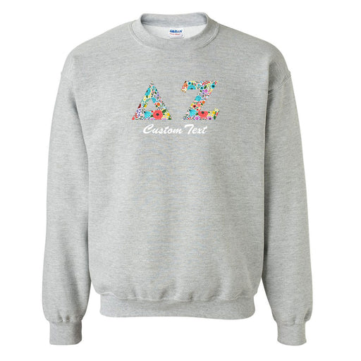 Delta Zeta Crewneck Letters Sweatshirt with Custom Embroidery