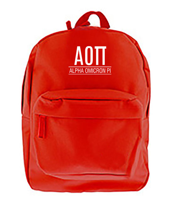 Alpha Omicron Pi Custom Embroidered Backpack
