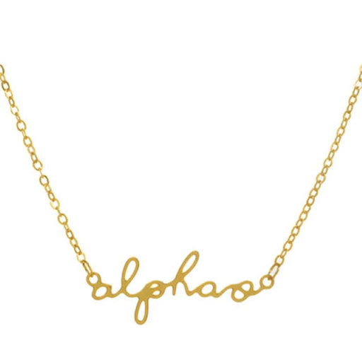 Alpha Omicron Pi Script Necklace
