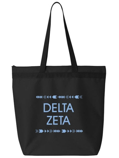 Delta Zeta Arrow Top Bottom Tote Bag