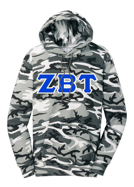 Zeta Beta Tau Camo Hooded Pullover Sweatshirt
