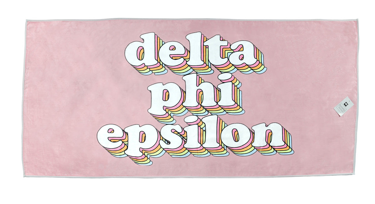 Delta Phi Epsilomn Plush Retro Beach Towel