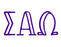 Sigma Alpha Omega Inline Greek Letter Sticker - 2.5