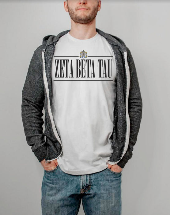 Zeta Beta Tau Double Bar Crest T-Shirt