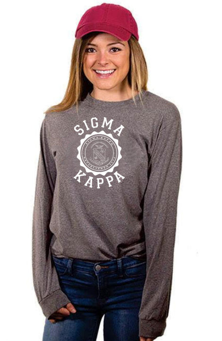 Sigma Kappa Crest Long Sleeve Shirt
