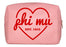 Phi Mu Pink w/Red Heart Makeup Bag