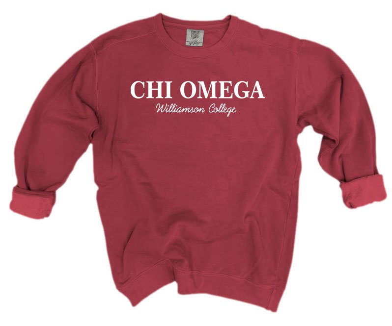 Chi Omega Comfort Colors Script Sorority Sweatshirt