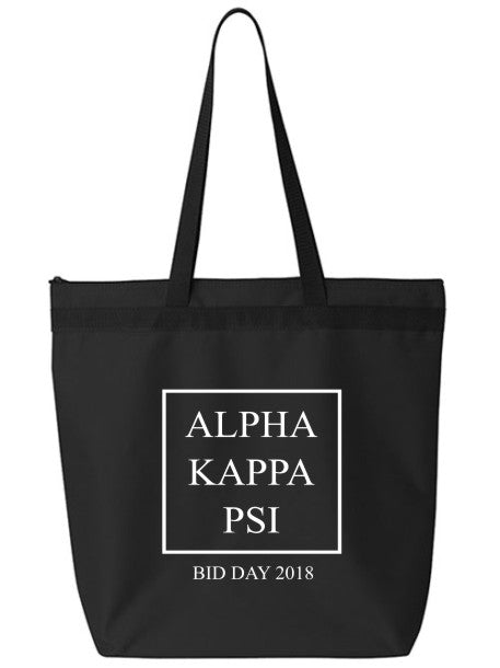 Alpha Kappa Psi Box Stacked Event Tote Bag