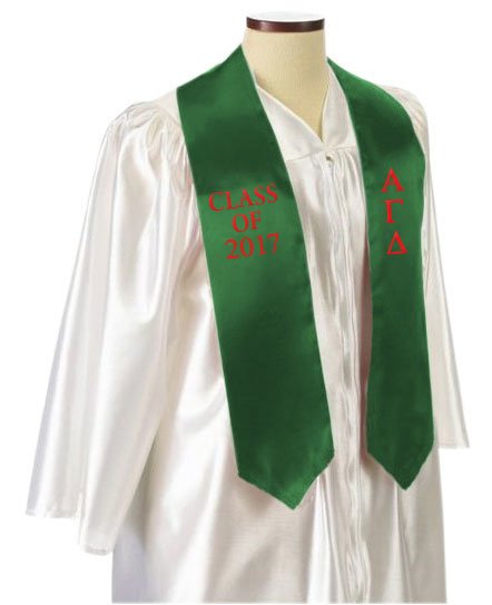 Alpha Gamma Delta Classic Colors Embroidered Grad Stole