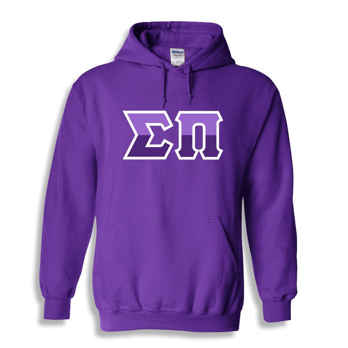 Sigma Pi Two Toned Lettered Hooded Sweatshirt