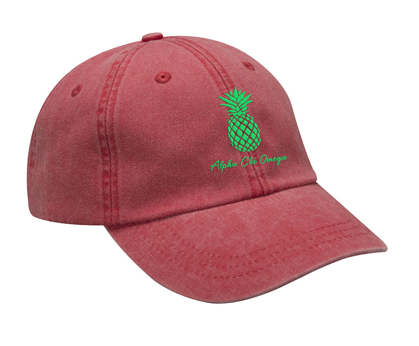 Alpha Chi Omega Pineapple Embroidered Hat