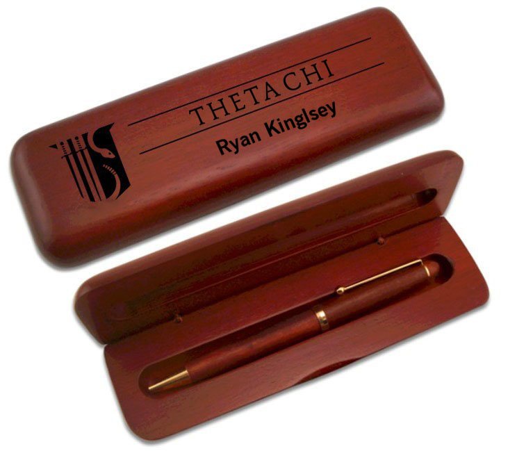 Theta Chi Wooden Pen Case & Pen