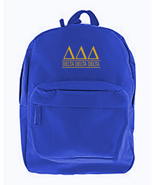 Delta Delta Delta Custom Embroidered Backpack