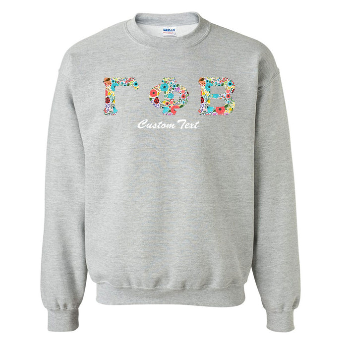 Gamma Phi Beta Crewneck Letters Sweatshirt with Custom Embroidery