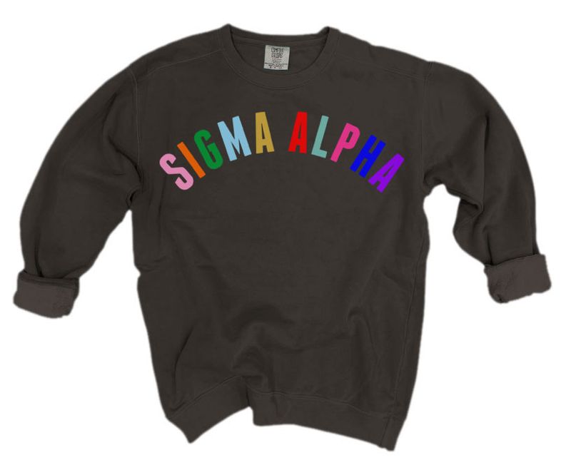 Sigma Alpha Comfort Colors Over the Rainbow Sorority Sweatshirt