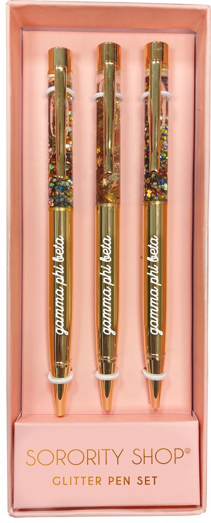 Gamma Phi Beta Glitter Pens (Set of 3)