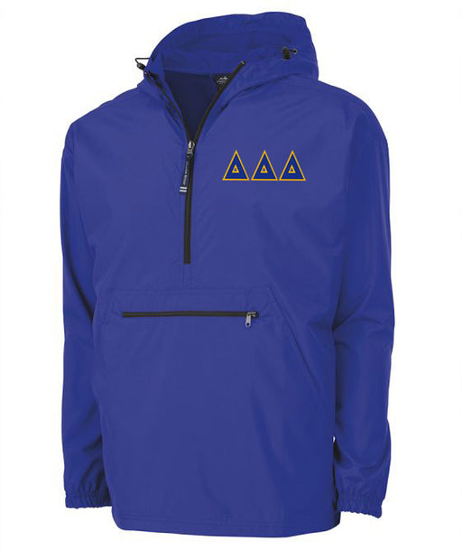 Delta Delta Delta Embroidered Pack and Go Pullover