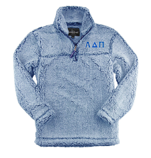 Alpha Delta Pi Embroidered Sherpa Quarter Zip Pullover