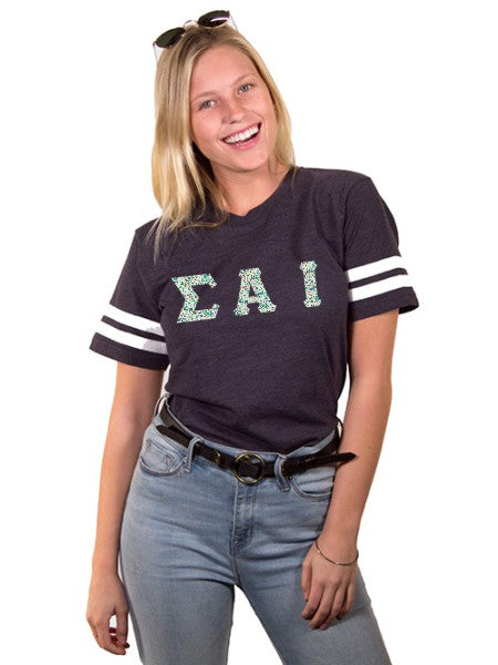 Sigma Alpha Iota Unisex Jersey Football Tee with Sewn-On Letters