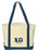 Chi Omega Layered Letters Boat Tote